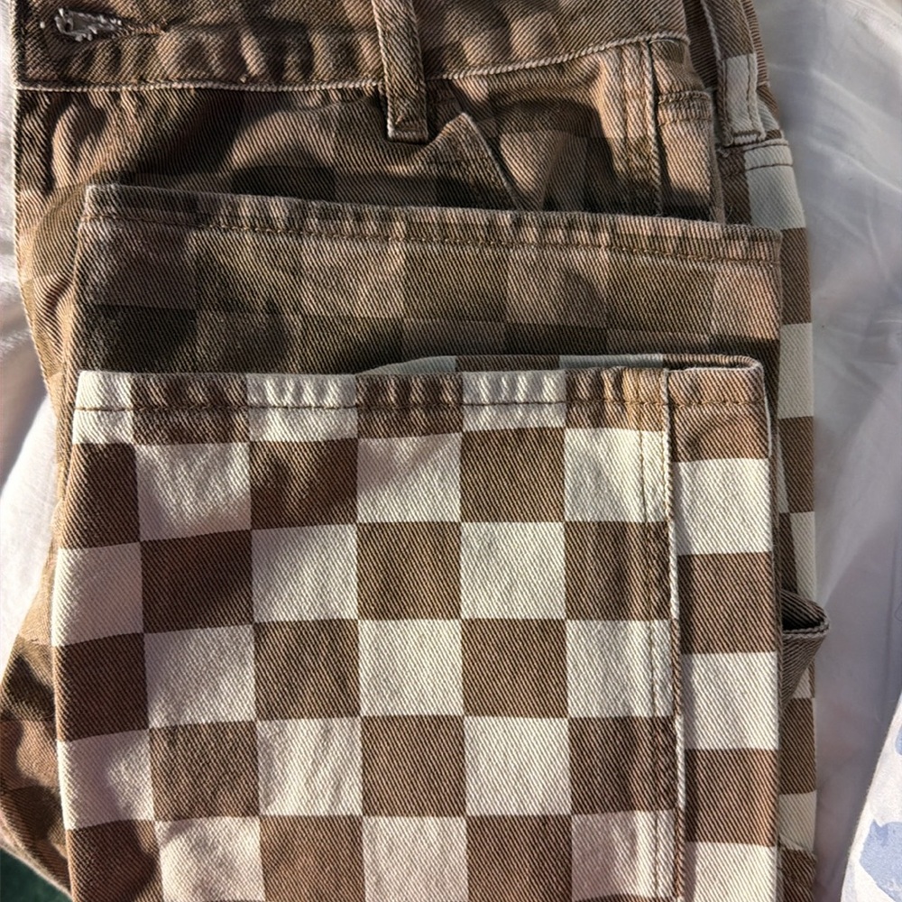 Checkered Brown and Cream PacSun jeans - Picture 3 of 8